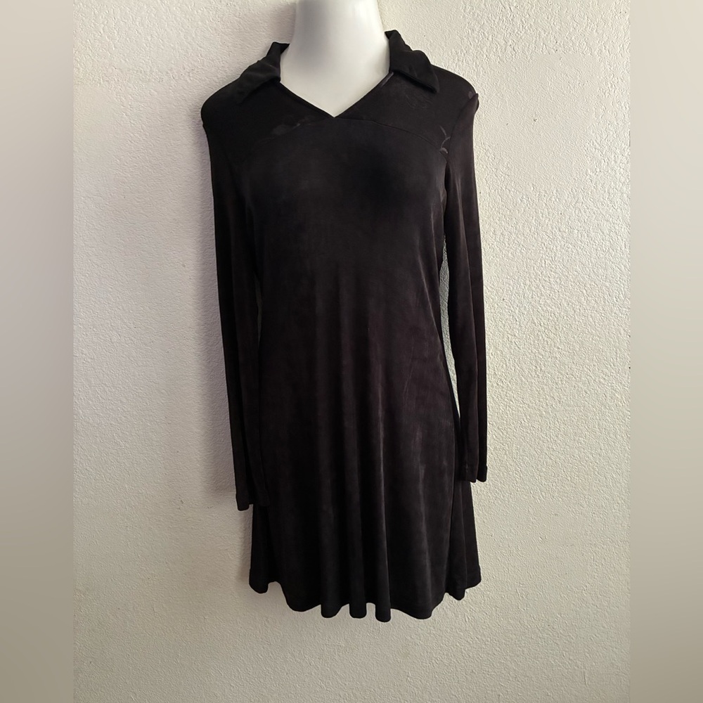 Columns Vintage Classic Black Long-Sleeve A-Line Dress L